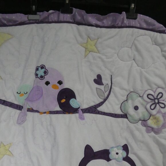 BABY'S FIRST By NEMCOR | Purple Baby Blanket with Owl Design - Picture 4 of 16